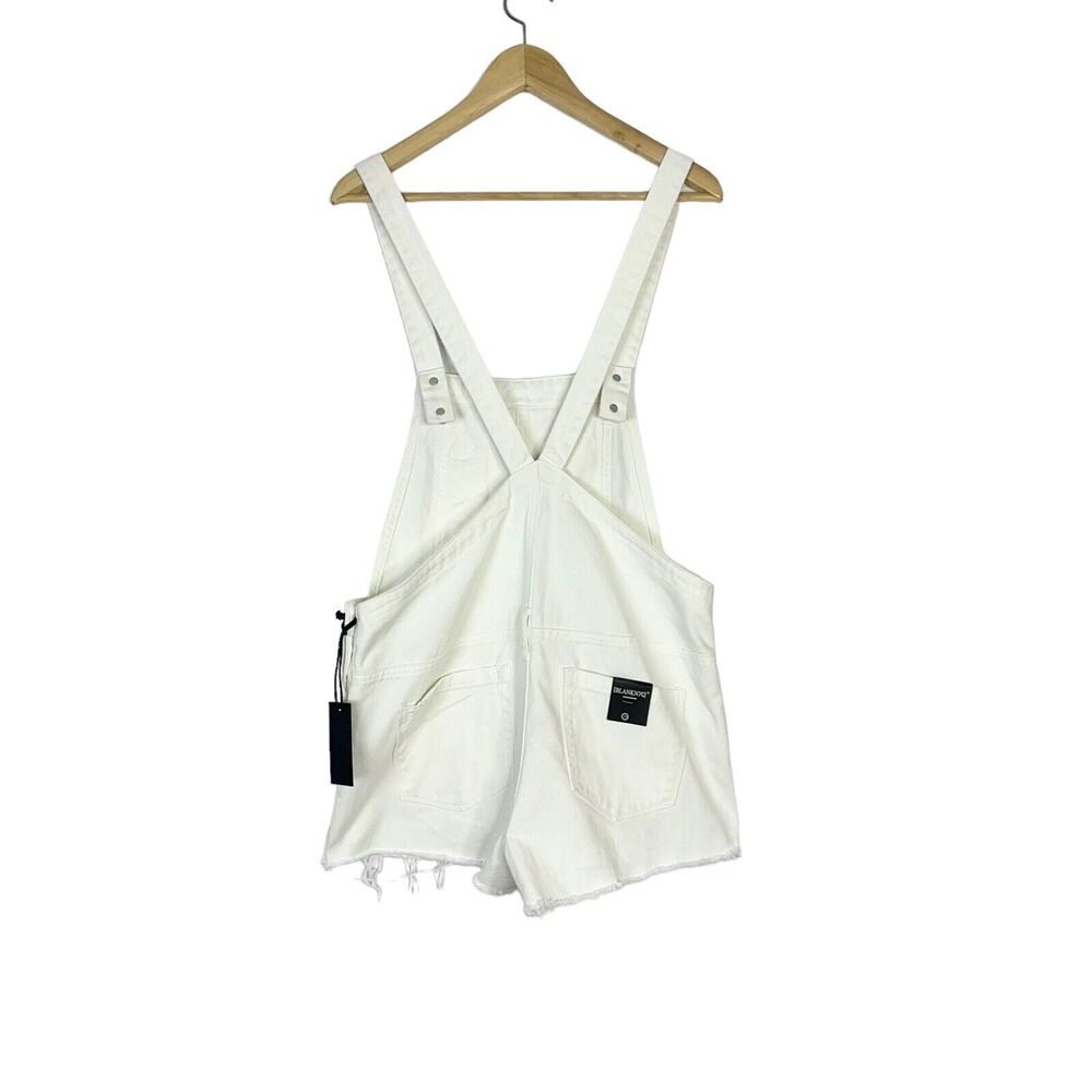 NWOT [BLANKNYC] Shortall White Denim Shorts Cut Off Shortalls - Picture 2 of 7